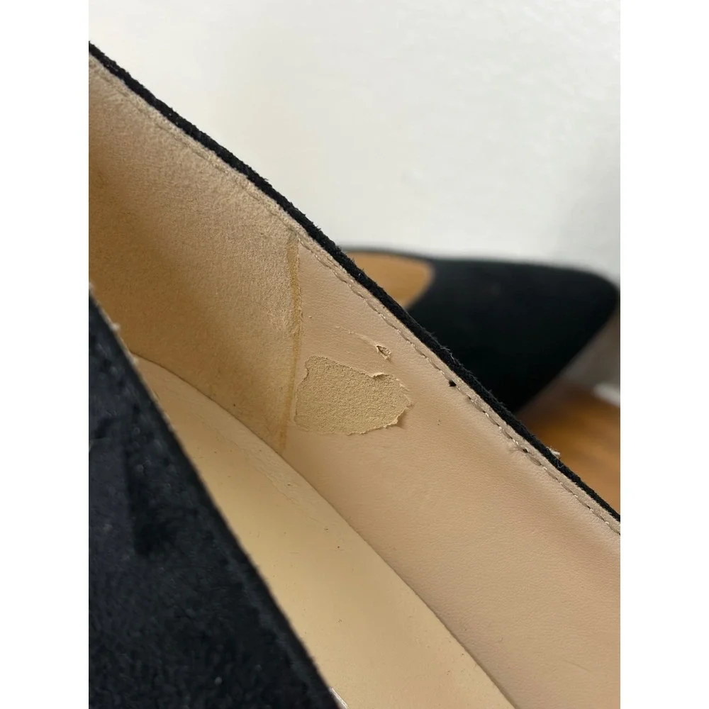 Marc Fisher Vividly Black Suede Pointed Toe Block Heel Pumps MFVIVIDLY-C Size 6M